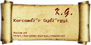 Kercsmár Györgyi névjegykártya