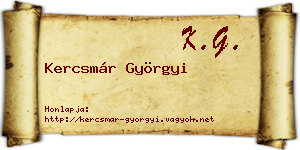 Kercsmár Györgyi névjegykártya